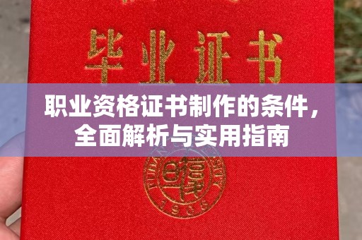 湟源职业资格证书制作的条件，全面解析与实用指南